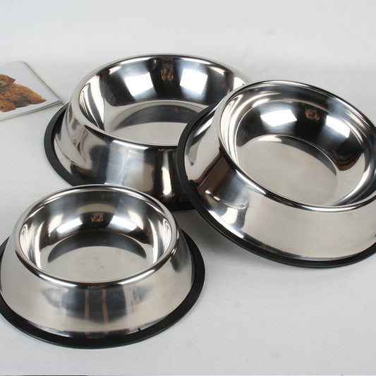 Classic Stainless Steel Pet Bowls – Non-Slip Food & Water Dish for Dogs and Cats