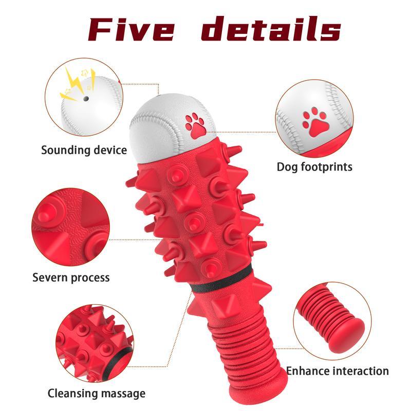 Interactive Toy for Medium and Large Dogs – Red Bite-Resistant Tug & Training Stick