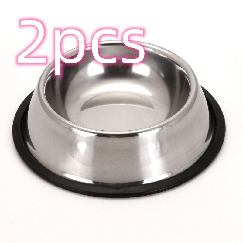 Classic Stainless Steel Pet Bowls – Non-Slip Food & Water Dish for Dogs and Cats