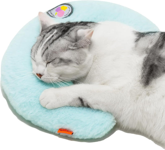 MEWOOFUN U-Shaped Orthopedic Pet Pillow – Light Blue