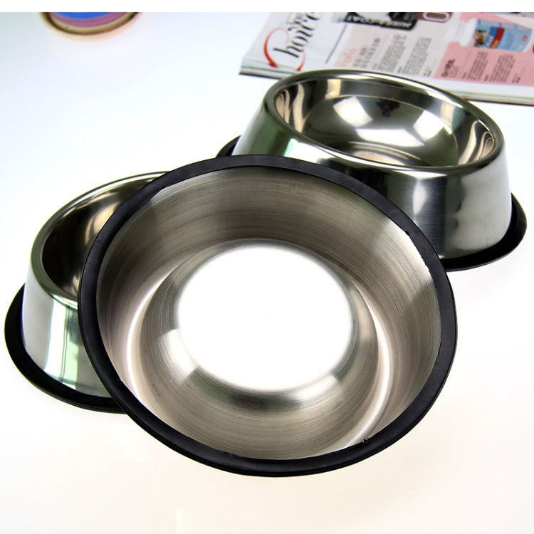 Classic Stainless Steel Pet Bowls – Non-Slip Food & Water Dish for Dogs and Cats