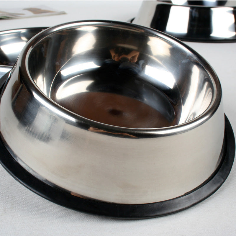 Classic Stainless Steel Pet Bowls – Non-Slip Food & Water Dish for Dogs and Cats