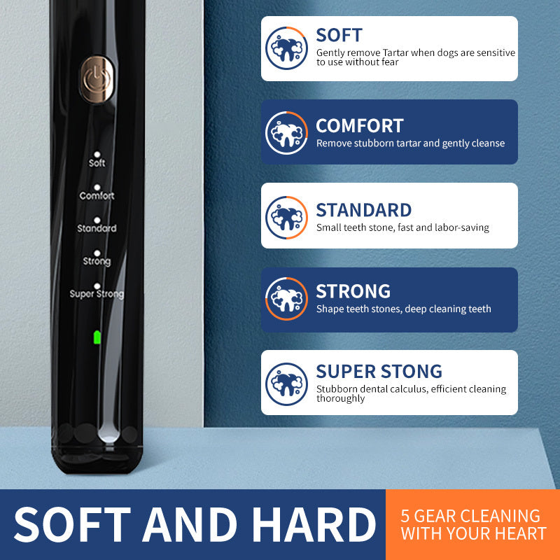 Ultrasonic Pet Teeth Cleaning Device & Deep Clean Plaque Remover for Dogs & Cats
