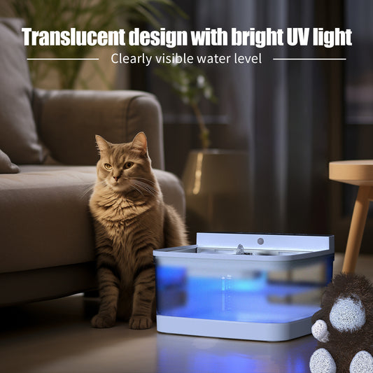 Automatic Pet Water Fountain – Translucent LED Cat Water Dispenser