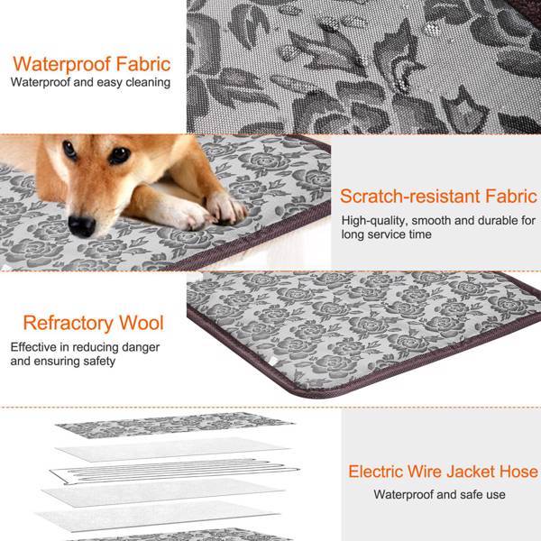 Eco Pet Heating Pad – Waterproof, Electric Dog & Cat Warmer Mat (Adjustable Heat)