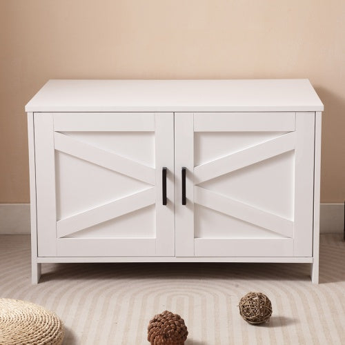 Modern Cat Litter Box Enclosure – Hidden Cabinet with Double Doors