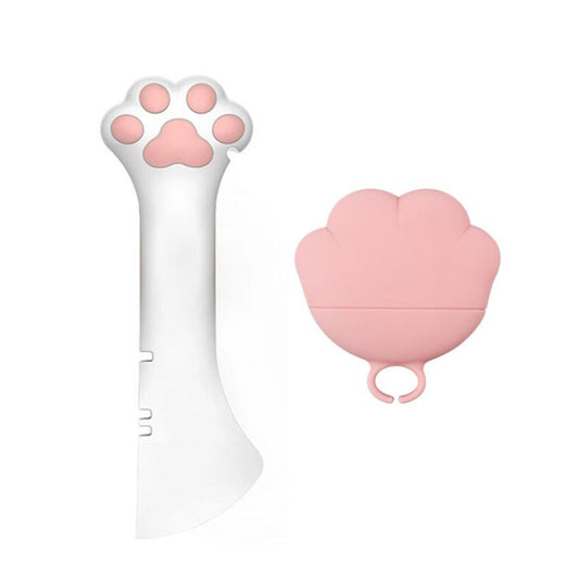 2-in-1 Pet Can Spoon & Jar Opener with Paw Grip – Puppy Feeding and Mixing Tool (Pink)