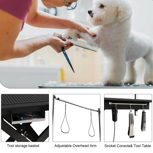 Electric Pet Grooming Table – Adjustable Height & Professional Grooming Arm