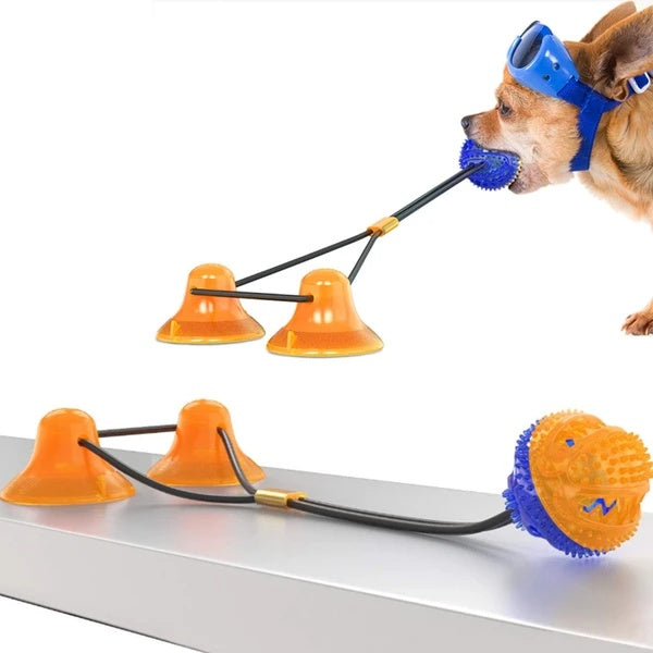 Suction Cup Dog Tug Toy – Interactive Rubber Chew Toy