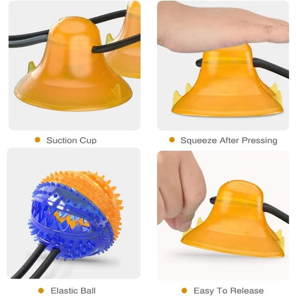 Suction Cup Dog Tug Toy – Interactive Rubber Chew Toy
