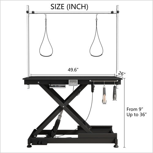 Electric Pet Grooming Table – Adjustable Height & Professional Grooming Arm