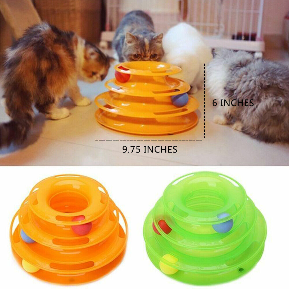 Cat Ball Tower Toy – Multi-Level Interactive Disk for Chasing & Swatting Play