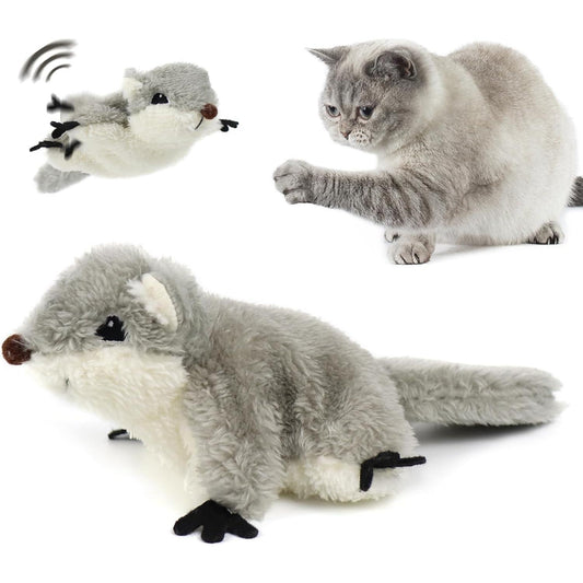 Organic Catnip Cat Toy – Flapping Squirrel Plush for Indoor Cats