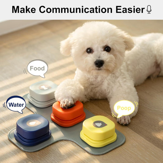 MEWOOFUN Dog Talking Buttons Set – 3 Recordable Voice Buttons
