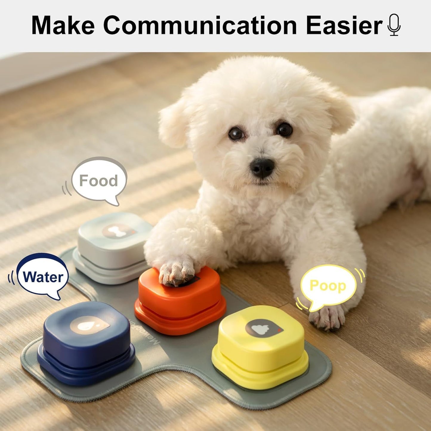 MEWOOFUN Dog Talking Buttons Set – 3 Recordable Voice Buttons