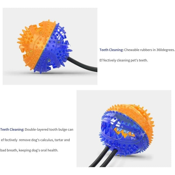 Suction Cup Dog Tug Toy – Interactive Rubber Chew Toy