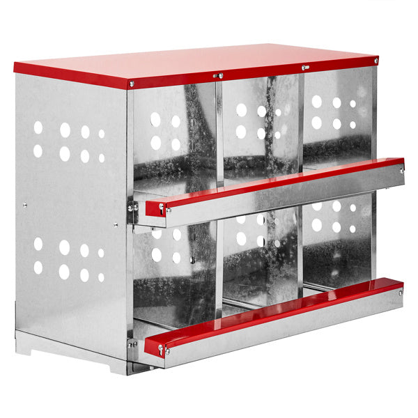 6-Compartment Outdoor Chicken Feeder with Sloped Roof – Large Capacity Poultry Feeding Station