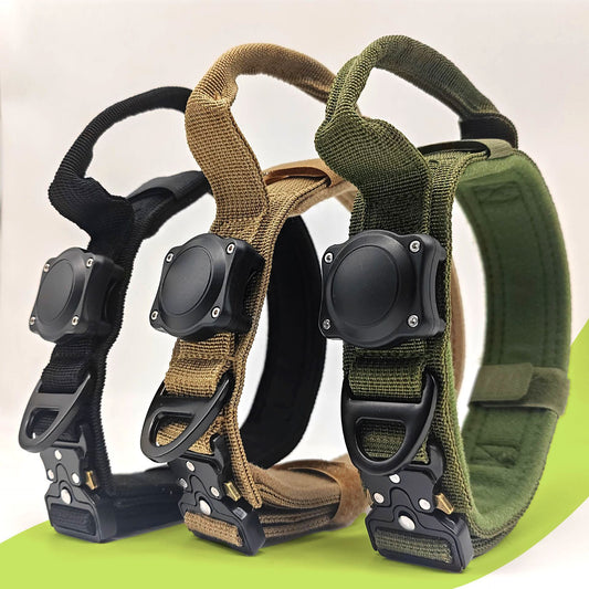 Tactical Dog Collar with Positioning Ring – Adjustable Waterproof Military-Grade Collar for Medium & Large Dogs
