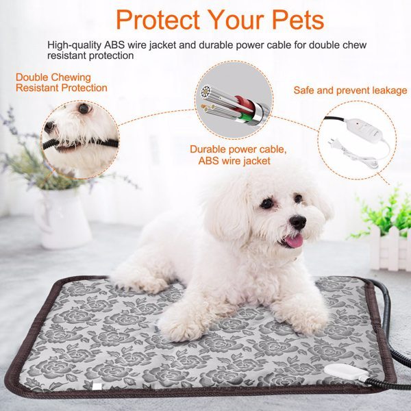 Eco Pet Heating Pad – Waterproof, Electric Dog & Cat Warmer Mat (Adjustable Heat)